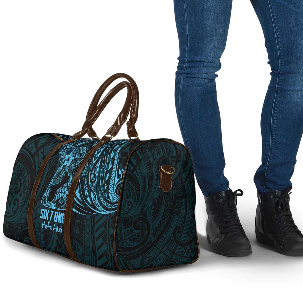 Blue Guam Latte Stone Tribal Tattoo Travel Bag Hafa Adai Six 7 One - Polynesian Pride