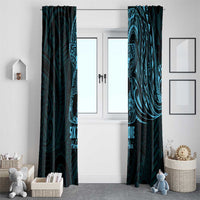 Blue Guam Latte Stone Tribal Tattoo Window Curtain Hafa Adai Six 7 One