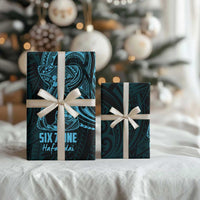 Blue Guam Latte Stone Tribal Tattoo Wrapping Paper Hafa Adai Six 7 One - Polynesian Pride