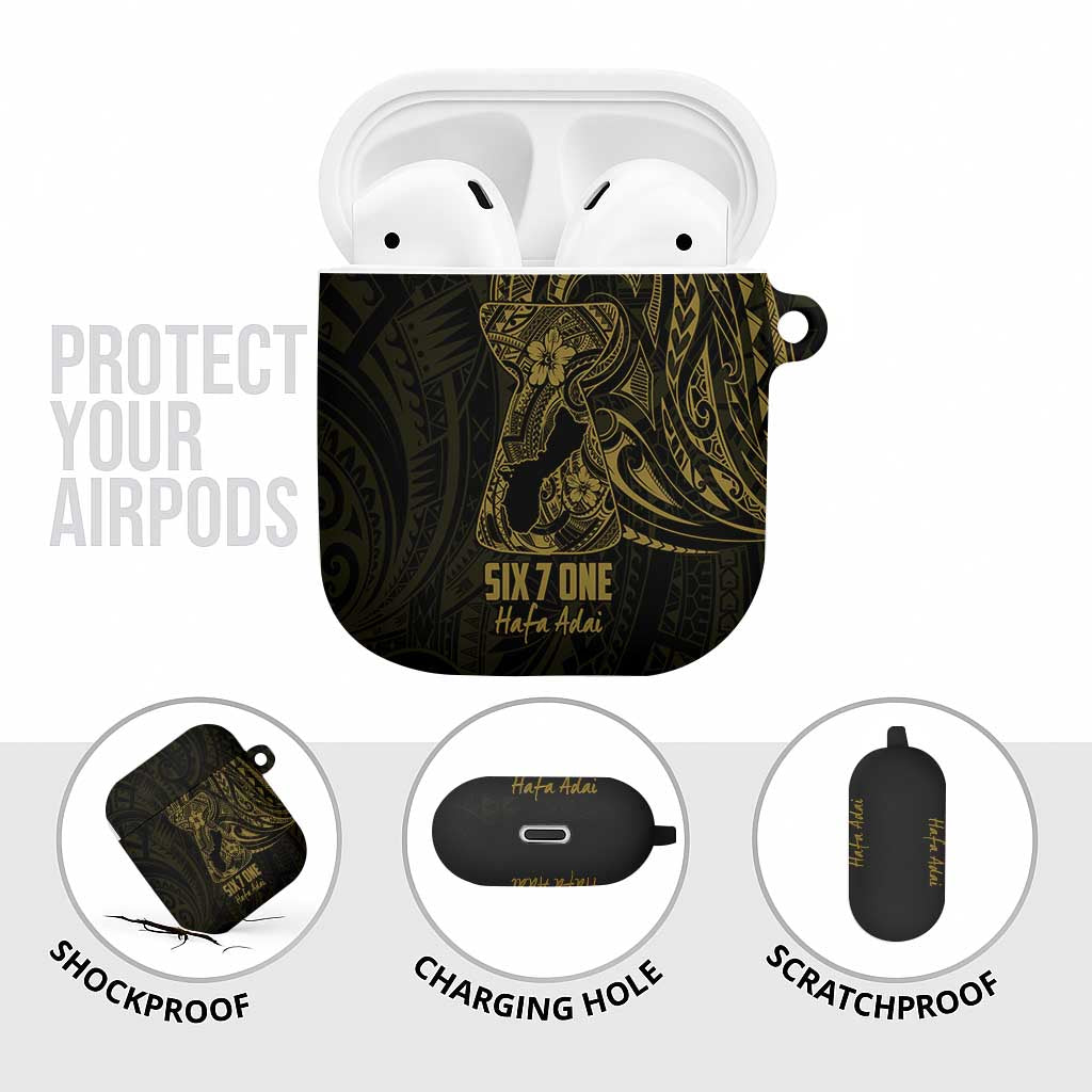 Gold Guam Latte Stone Tribal Tattoo AirPods Case Hafa Adai Six 7 One - Polynesian Pride