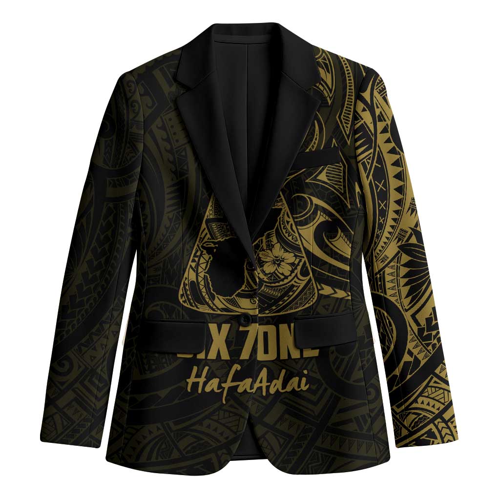 Gold Guam Latte Stone Tribal Tattoo Blazer Hafa Adai Six 7 One - Polynesian Pride
