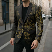 Gold Guam Latte Stone Tribal Tattoo Blazer Hafa Adai Six 7 One - Polynesian Pride