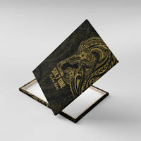 Gold Guam Latte Stone Tribal Tattoo Canvas Wall Art Hafa Adai Six 7 One