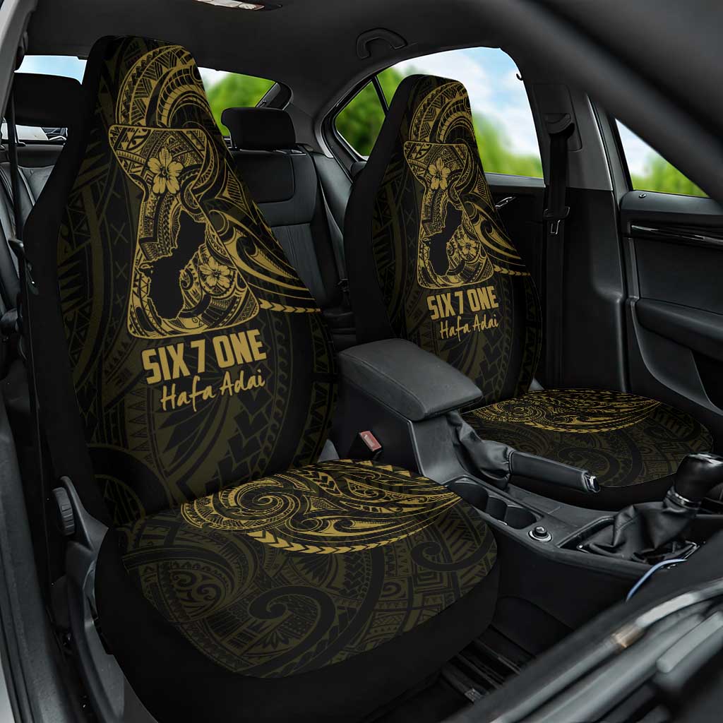 Gold Guam Latte Stone Tribal Tattoo Car Seat Cover Hafa Adai Six 7 One