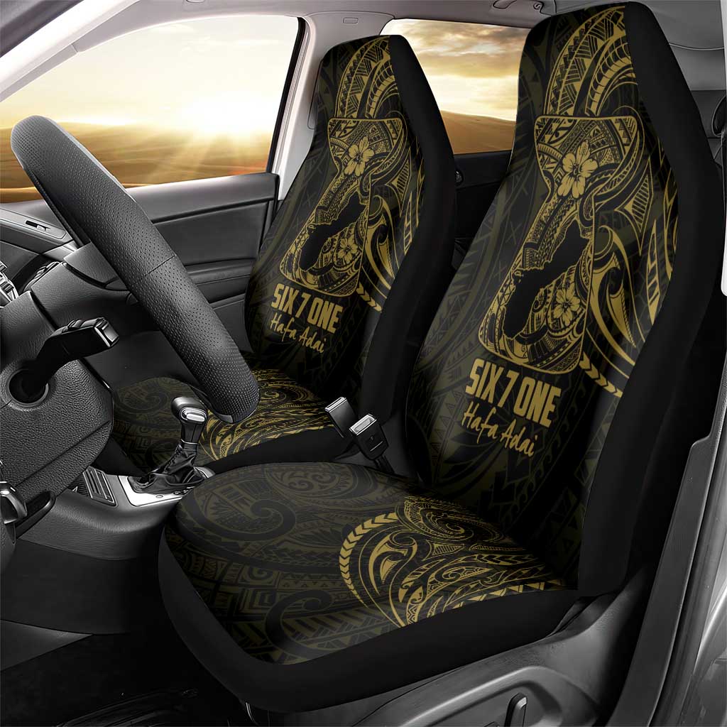 Gold Guam Latte Stone Tribal Tattoo Car Seat Cover Hafa Adai Six 7 One