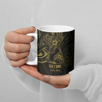 Gold Guam Latte Stone Tribal Tattoo Ceramic Mug Hafa Adai Six 7 One - Polynesian Pride