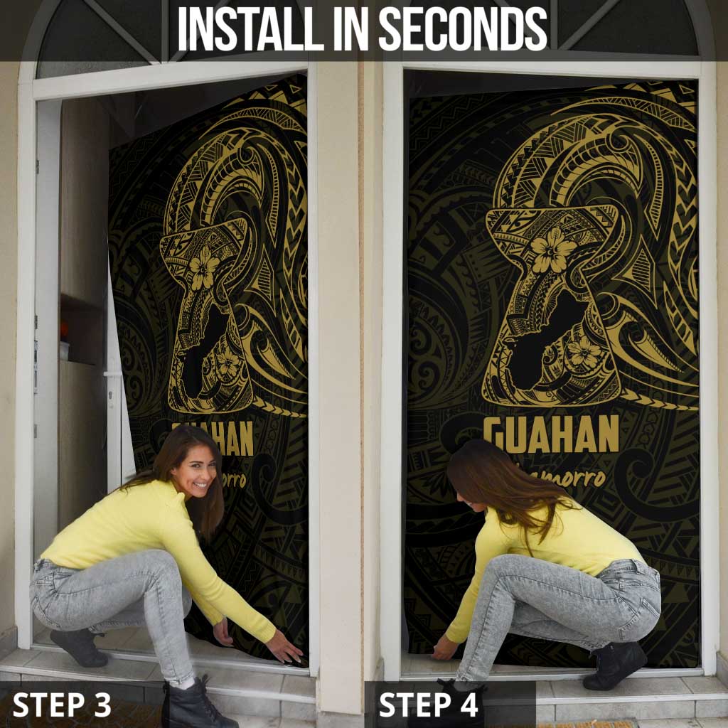 Gold Guam Latte Stone Tribal Tattoo Door Cover Hafa Adai Six 7 One - Polynesian Pride