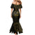 Gold Guam Latte Stone Tribal Tattoo Family Matching Mermaid Dress and Hawaiian Shirt Hafa Adai Six 7 One