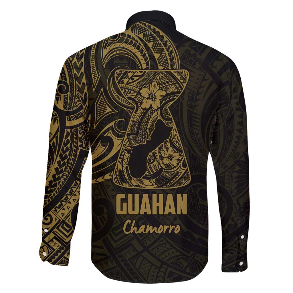 Gold Guam Latte Stone Tribal Tattoo Family Matching Puletasi and Hawaiian Shirt Hafa Adai Six 7 One