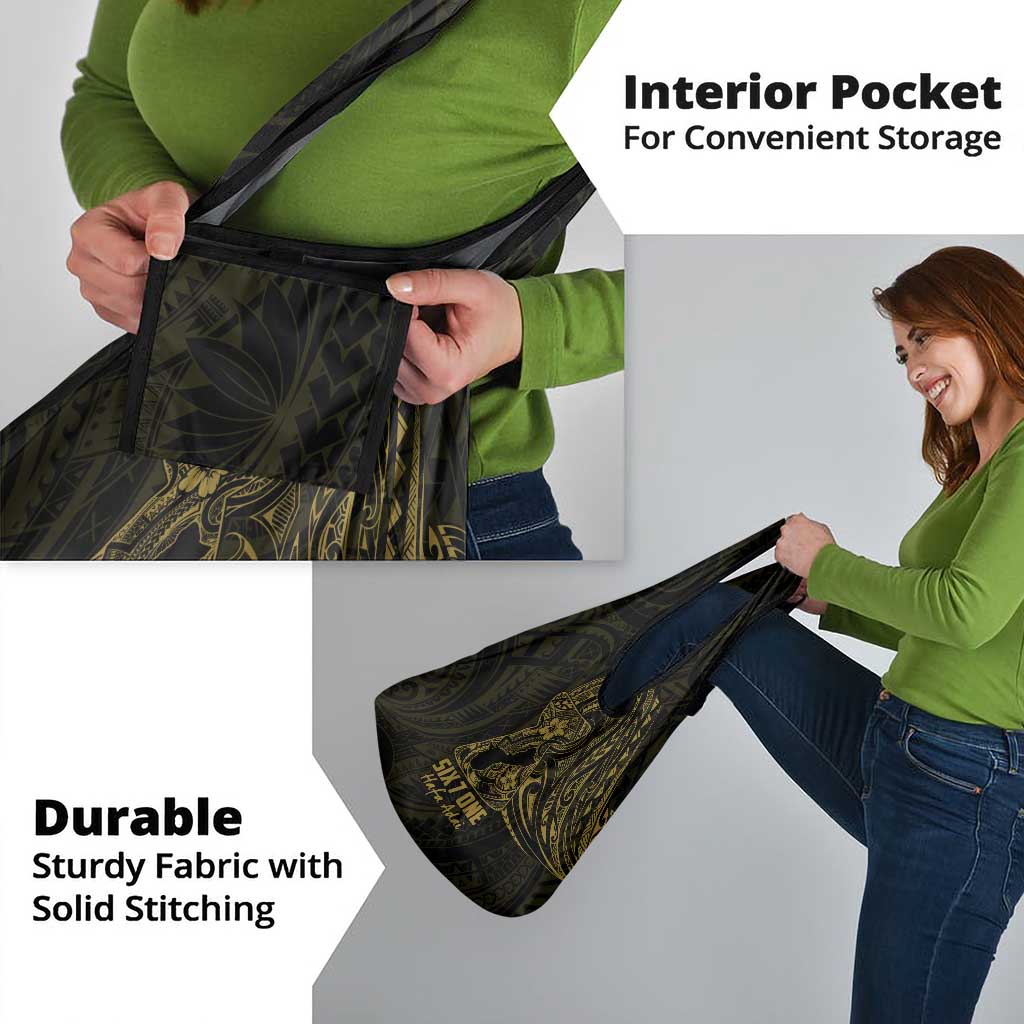 Gold Guam Latte Stone Tribal Tattoo Grocery Bag Hafa Adai Six 7 One