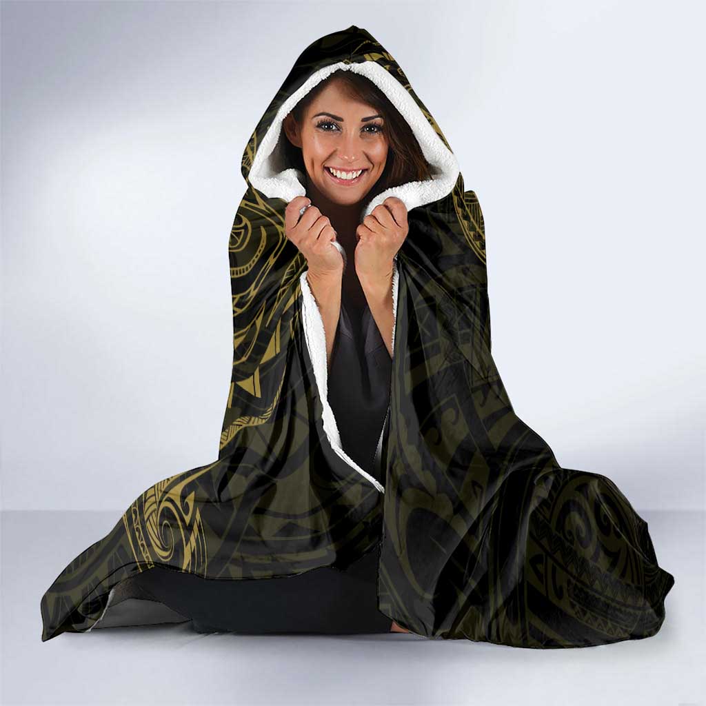 Gold Guam Latte Stone Tribal Tattoo Hooded Blanket Hafa Adai Six 7 One