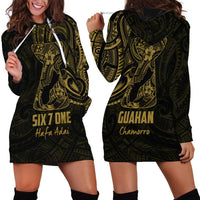 Gold Guam Latte Stone Tribal Tattoo Hoodie Dress Hafa Adai Six 7 One
