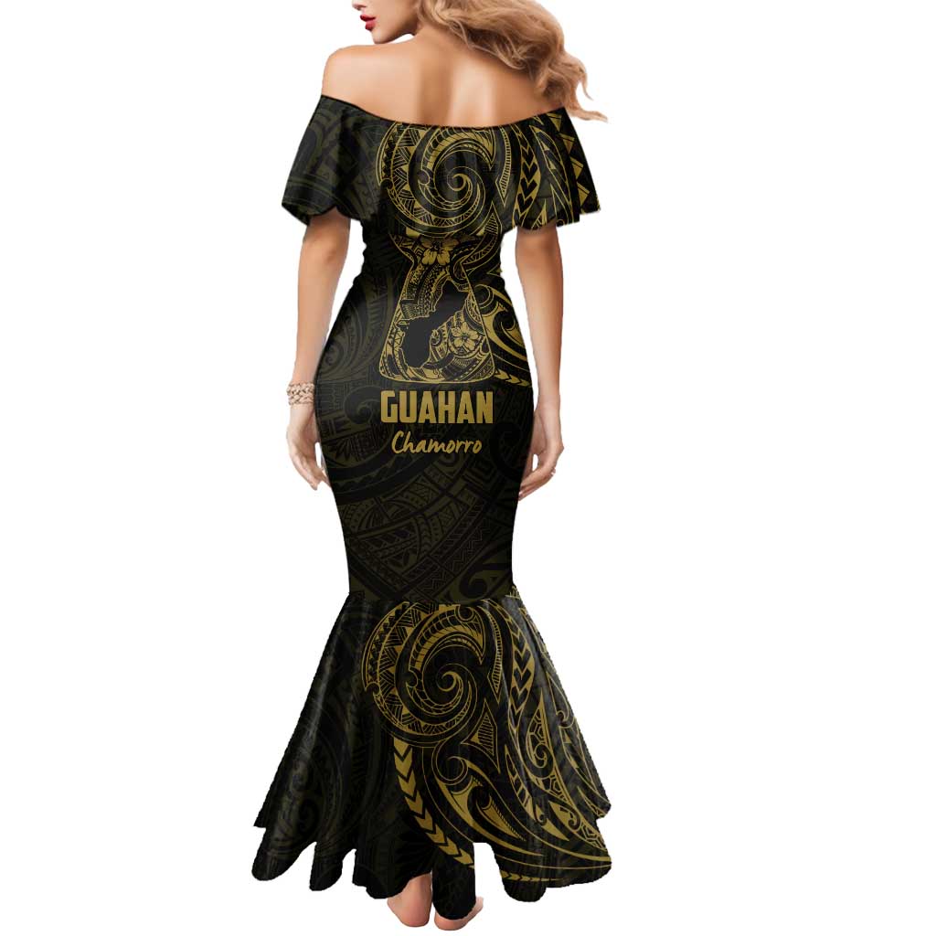 Gold Guam Latte Stone Tribal Tattoo Mermaid Dress Hafa Adai Six 7 One