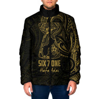 Gold Guam Latte Stone Tribal Tattoo Padded Jacket Hafa Adai Six 7 One - Polynesian Pride