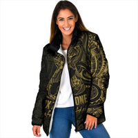 Gold Guam Latte Stone Tribal Tattoo Padded Jacket Hafa Adai Six 7 One - Polynesian Pride