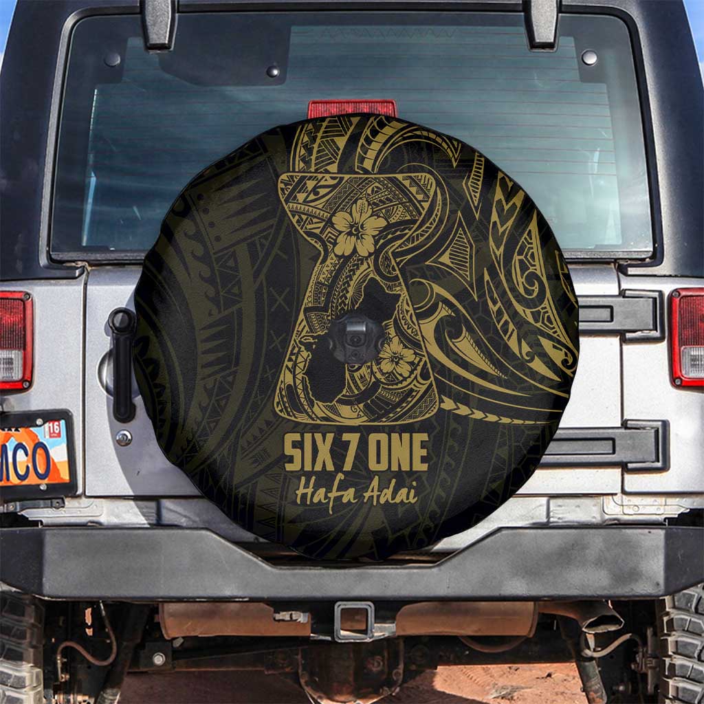 Gold Guam Latte Stone Tribal Tattoo Spare Tire Cover Hafa Adai Six 7 One