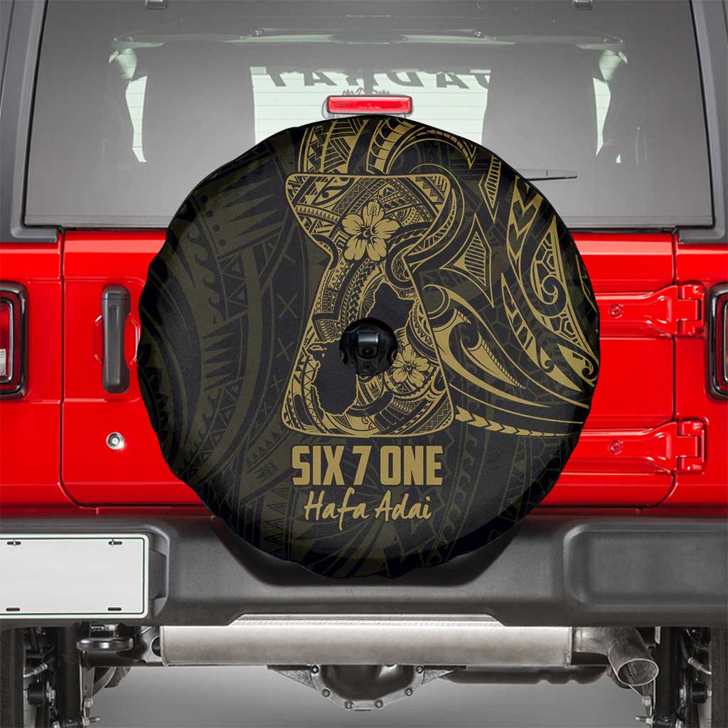 Gold Guam Latte Stone Tribal Tattoo Spare Tire Cover Hafa Adai Six 7 One