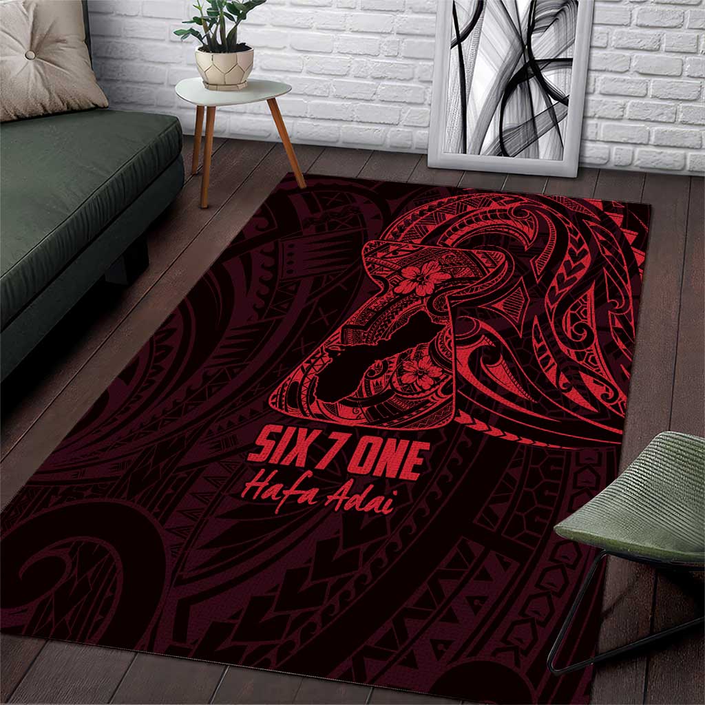 Oxblood Guam Latte Stone Tribal Tattoo Area Rug Hafa Adai Six 7 One