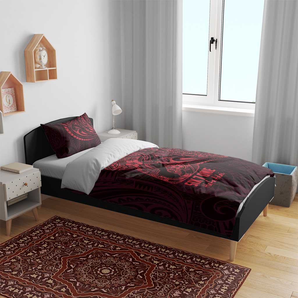 Oxblood Guam Latte Stone Tribal Tattoo Bedding Set Hafa Adai Six 7 One