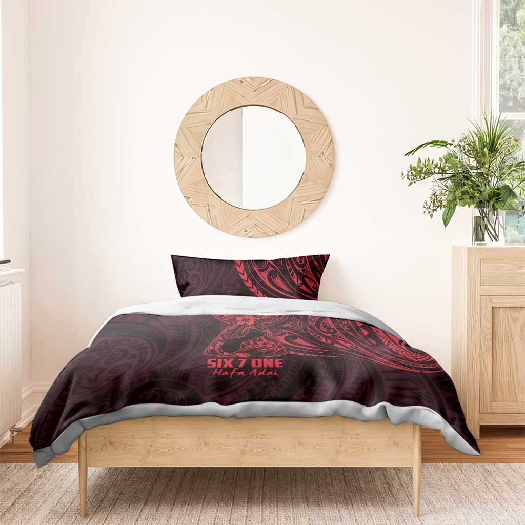 Oxblood Guam Latte Stone Tribal Tattoo Bedding Set Hafa Adai Six 7 One