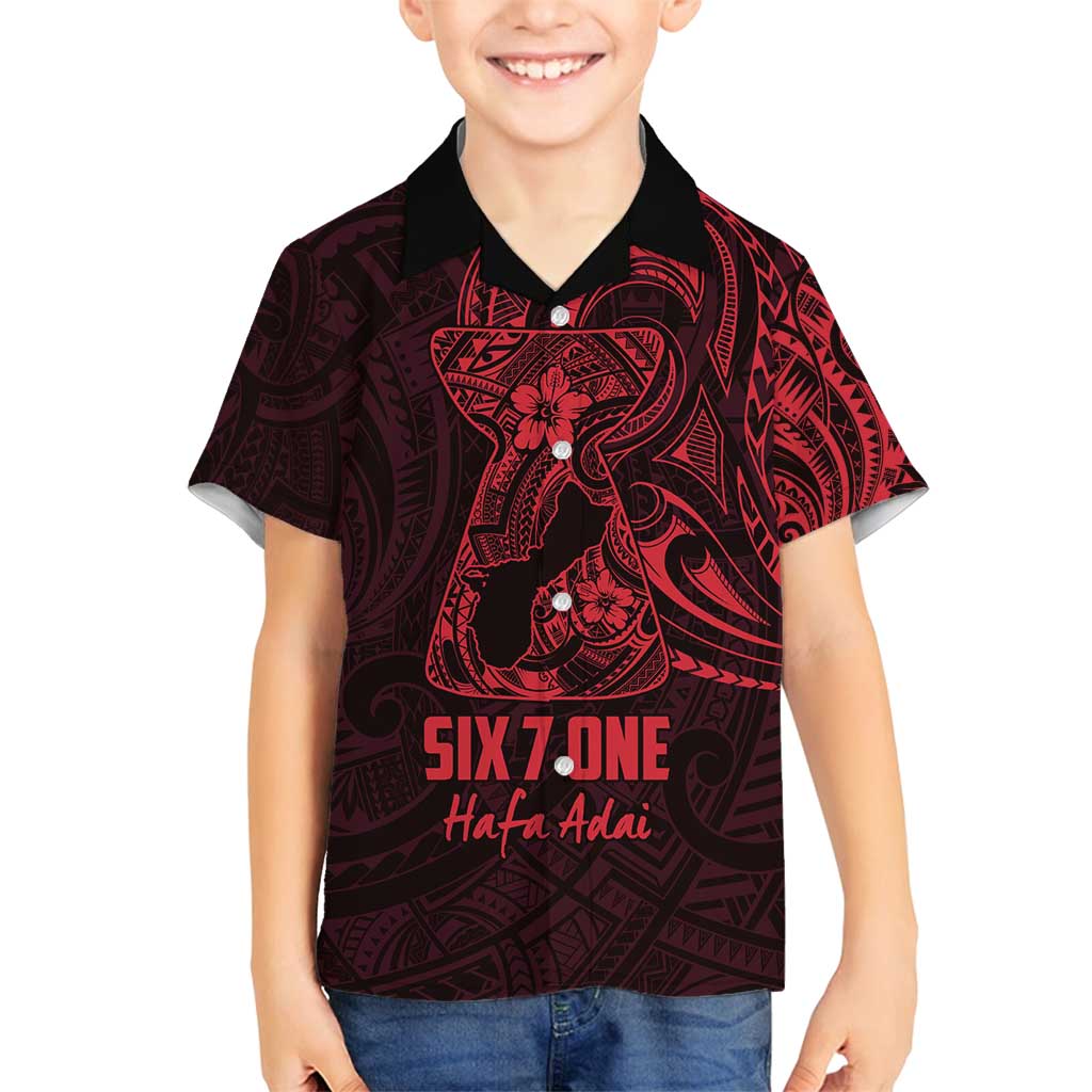 Oxblood Guam Latte Stone Tribal Tattoo Family Matching Long Sleeve Bodycon Dress and Hawaiian Shirt Hafa Adai Six 7 One LT9 Son's Shirt Oxblood - Polynesian Pride