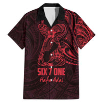 Oxblood Guam Latte Stone Tribal Tattoo Family Matching Mermaid Dress and Hawaiian Shirt Hafa Adai Six 7 One LT9 Dad's Shirt - Short Sleeve Oxblood - Polynesian Pride