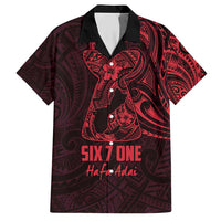 Oxblood Guam Latte Stone Tribal Tattoo Family Matching Short Sleeve Bodycon Dress and Hawaiian Shirt Hafa Adai Six 7 One LT9 Dad's Shirt - Short Sleeve Oxblood - Polynesian Pride