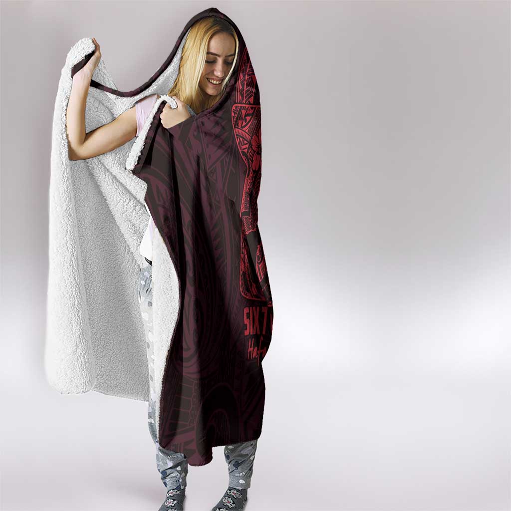 Oxblood Guam Latte Stone Tribal Tattoo Hooded Blanket Hafa Adai Six 7 One