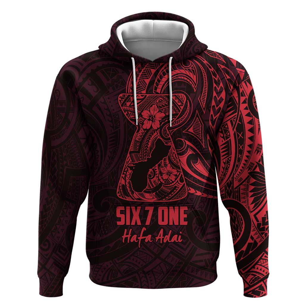 Oxblood Guam Latte Stone Tribal Tattoo Hoodie Hafa Adai Six 7 One