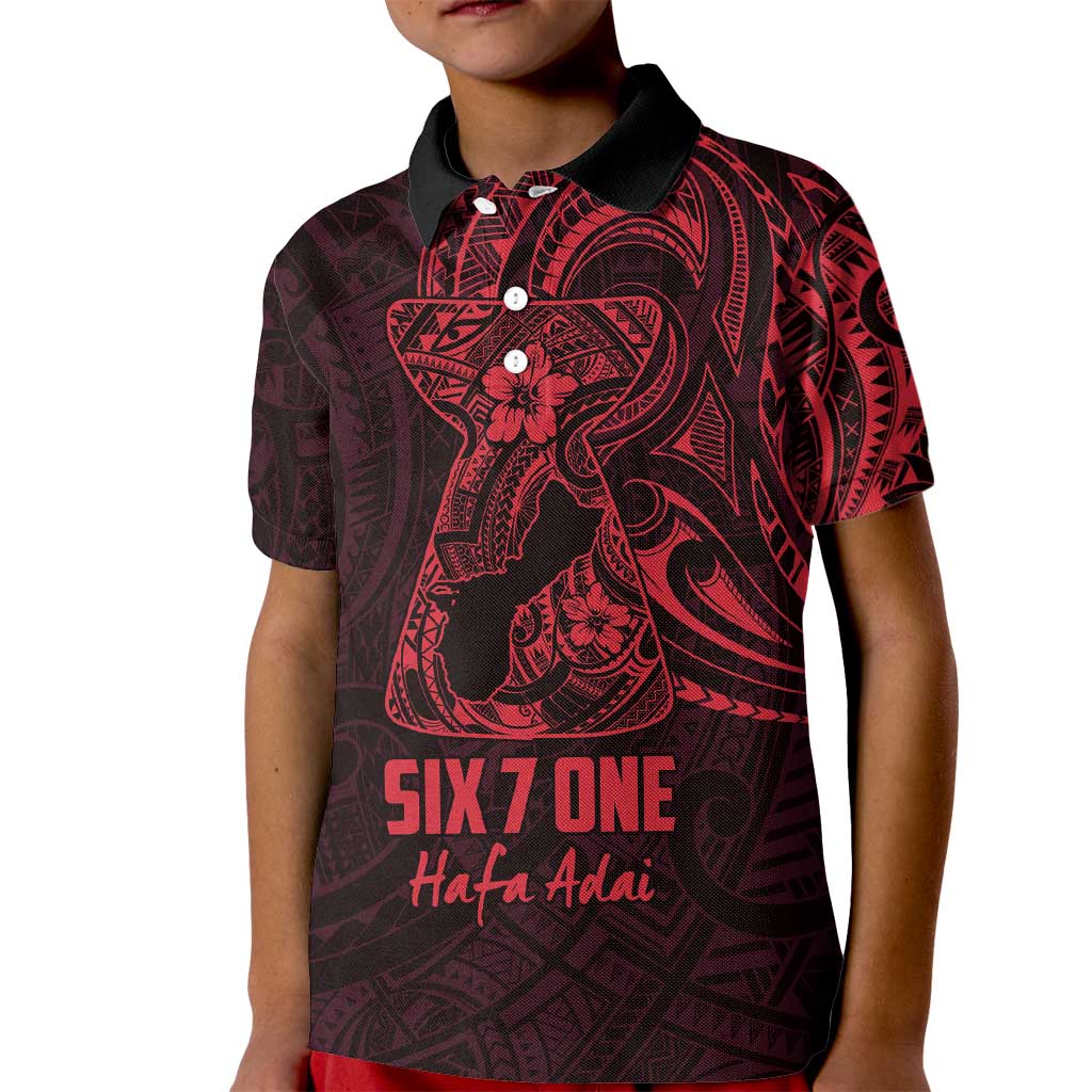 Oxblood Guam Latte Stone Tribal Tattoo Kid Polo Shirt Hafa Adai Six 7 One