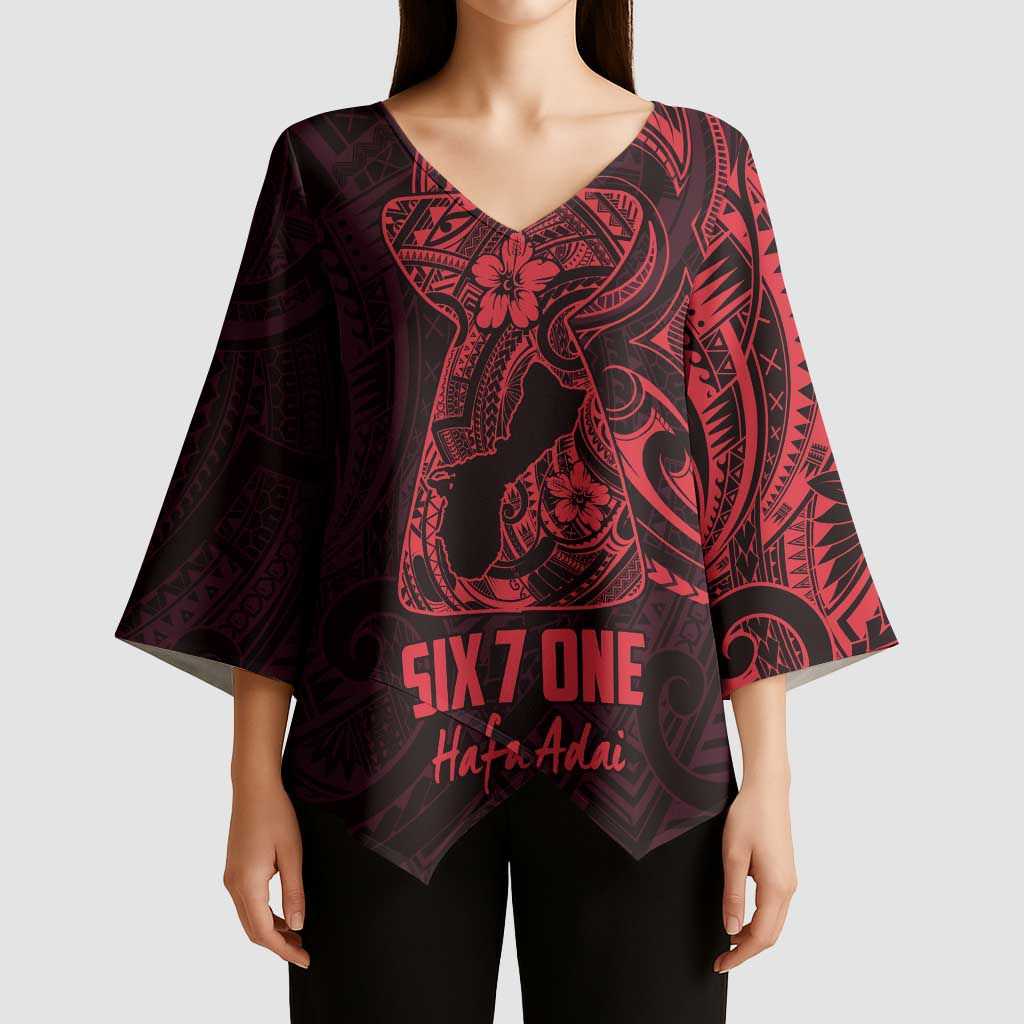 Oxblood Guam Latte Stone Tribal Tattoo Kimono Sleeve Blouse Hafa Adai Six 7 One - Polynesian Pride