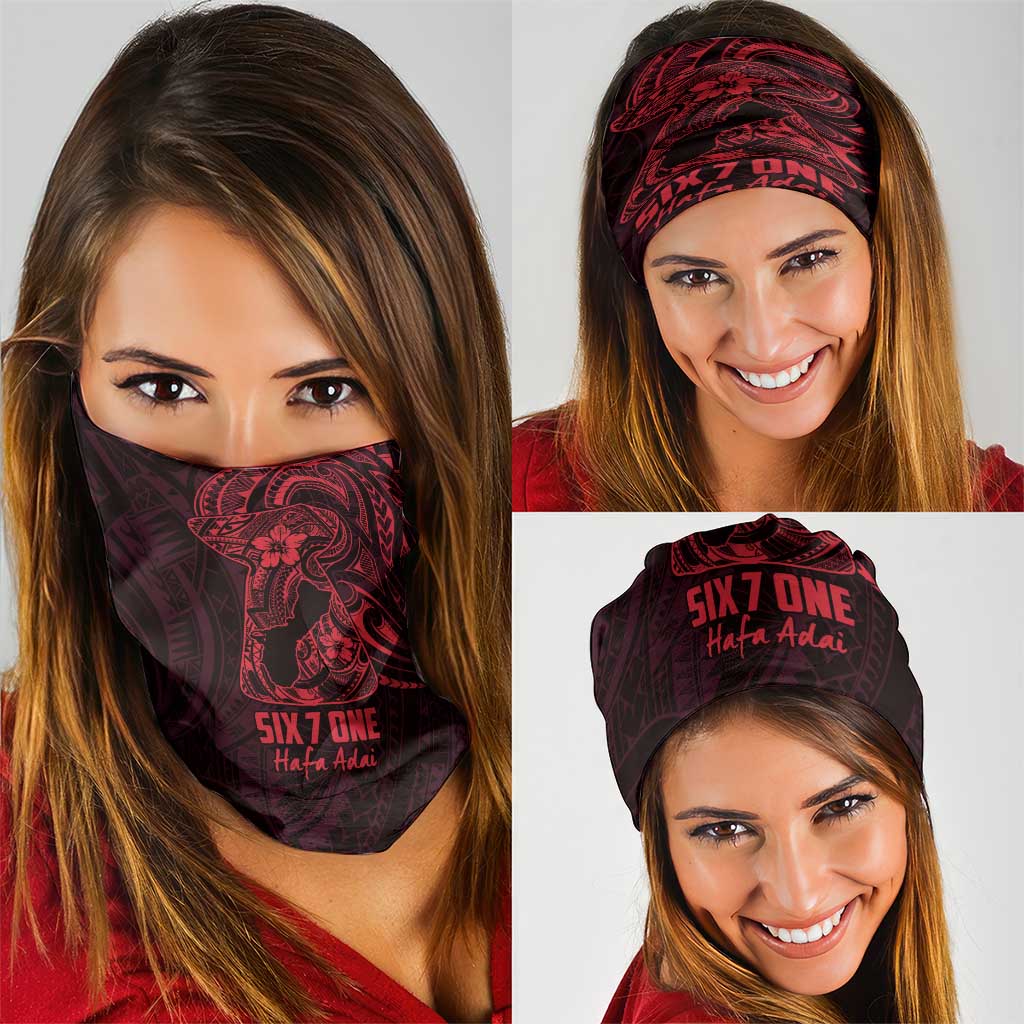 Oxblood Guam Latte Stone Tribal Tattoo Neck Gaiter Hafa Adai Six 7 One - Polynesian Pride