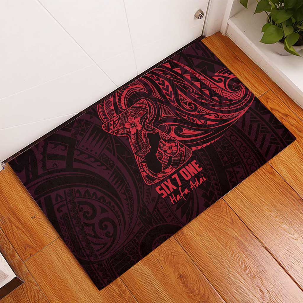Oxblood Guam Latte Stone Tribal Tattoo Rubber Doormat Hafa Adai Six 7 One