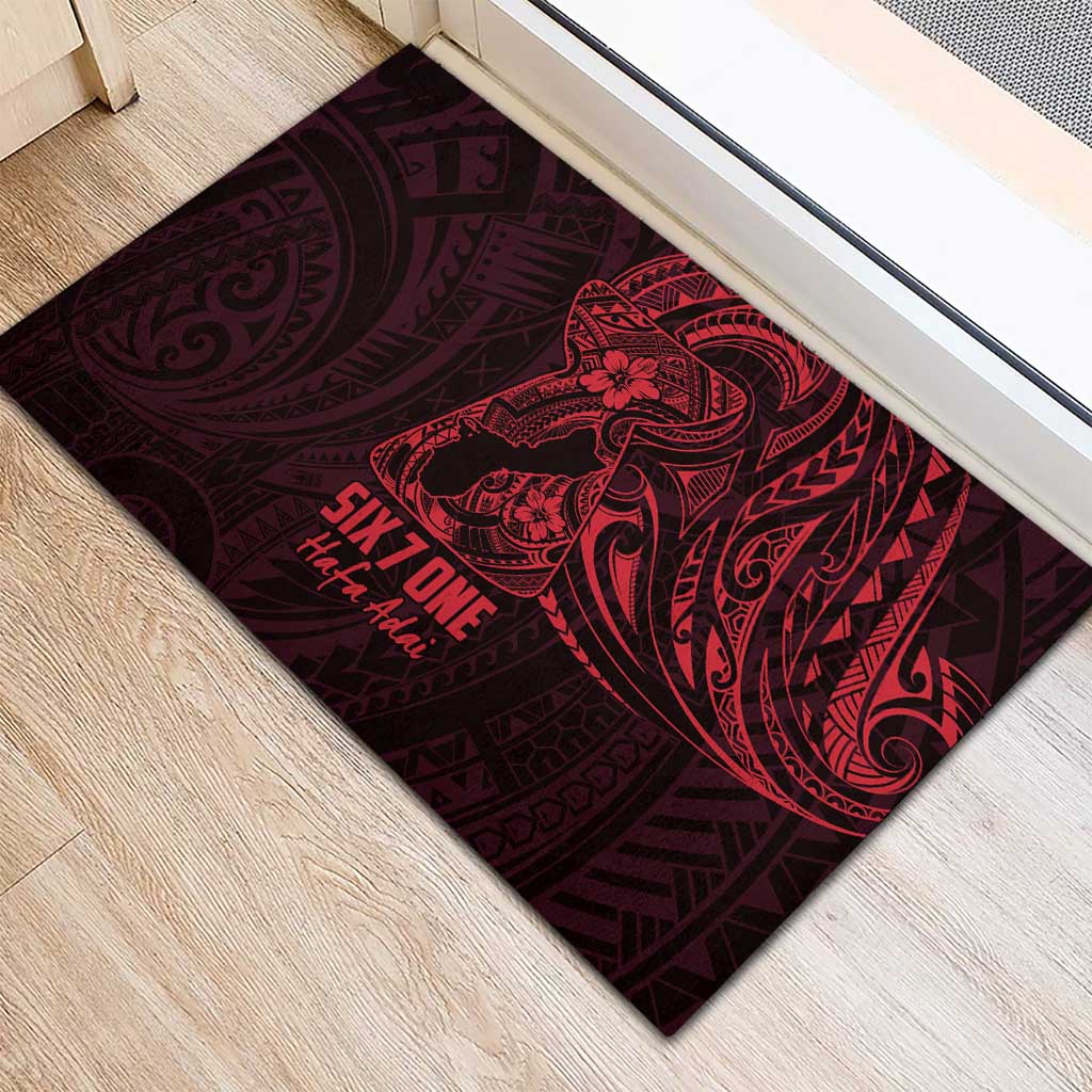 Oxblood Guam Latte Stone Tribal Tattoo Rubber Doormat Hafa Adai Six 7 One