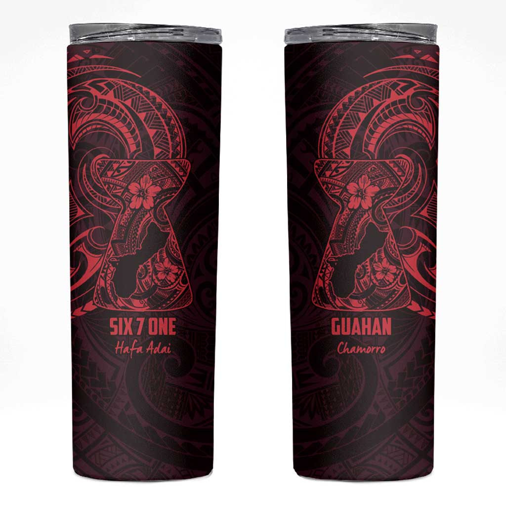 Oxblood Guam Latte Stone Tribal Tattoo Skinny Tumbler Hafa Adai Six 7 One LT9 Oxblood - Polynesian Pride