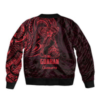 Oxblood Guam Latte Stone Tribal Tattoo Sleeve Zip Bomber Jacket Hafa Adai Six 7 One