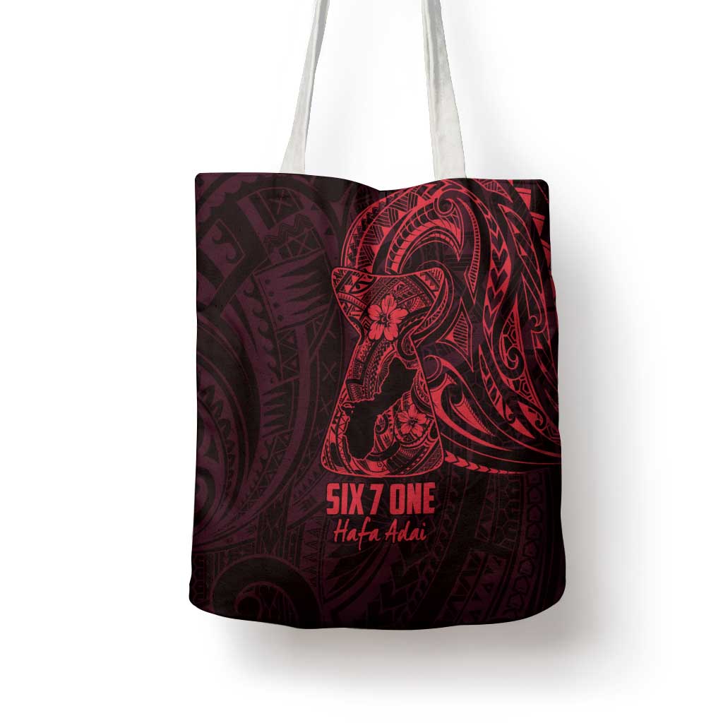 Oxblood Guam Latte Stone Tribal Tattoo Tote Bag Hafa Adai Six 7 One - Polynesian Pride