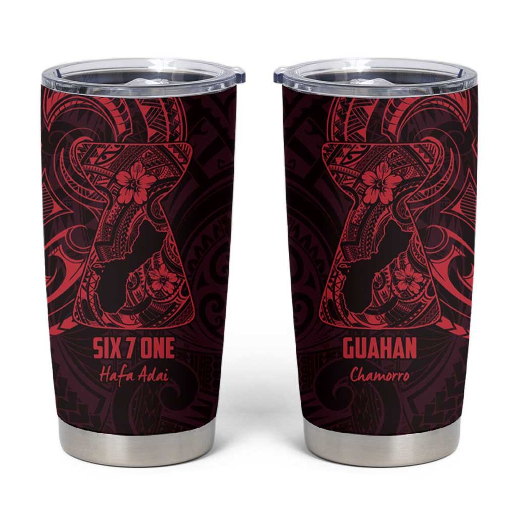 Oxblood Guam Latte Stone Tribal Tattoo Tumbler Cup Hafa Adai Six 7 One