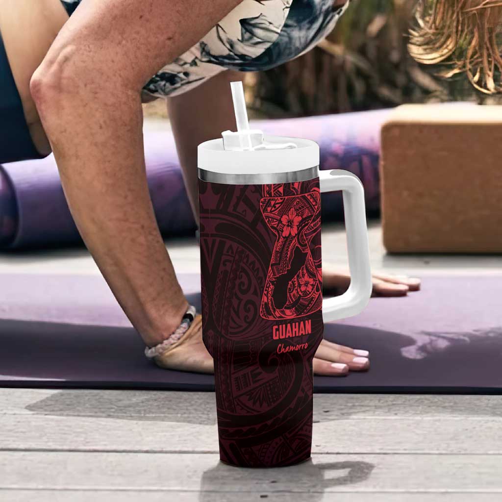 Oxblood Guam Latte Stone Tribal Tattoo Tumbler With Handle Hafa Adai Six 7 One