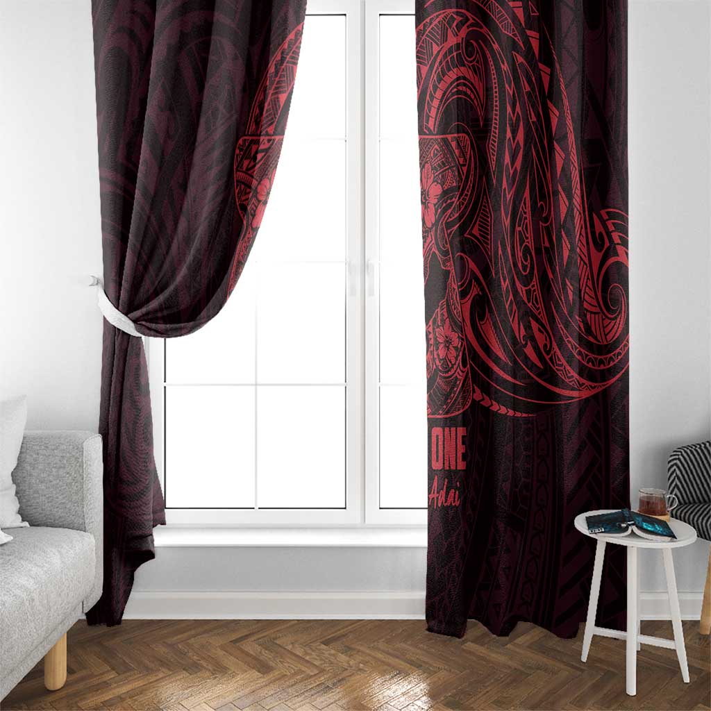 Oxblood Guam Latte Stone Tribal Tattoo Window Curtain Hafa Adai Six 7 One