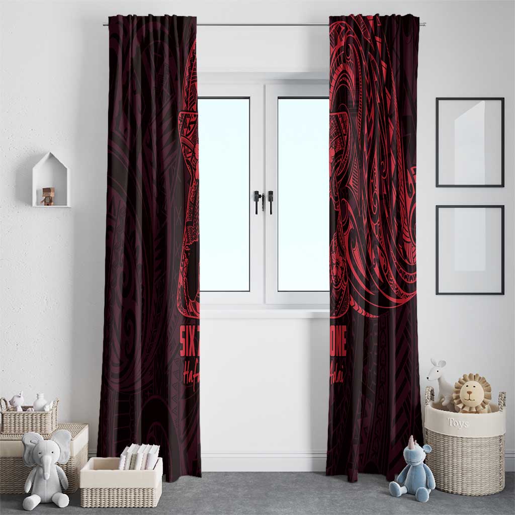 Oxblood Guam Latte Stone Tribal Tattoo Window Curtain Hafa Adai Six 7 One