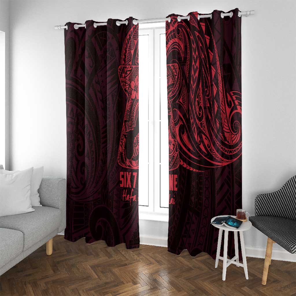 Oxblood Guam Latte Stone Tribal Tattoo Window Curtain Hafa Adai Six 7 One