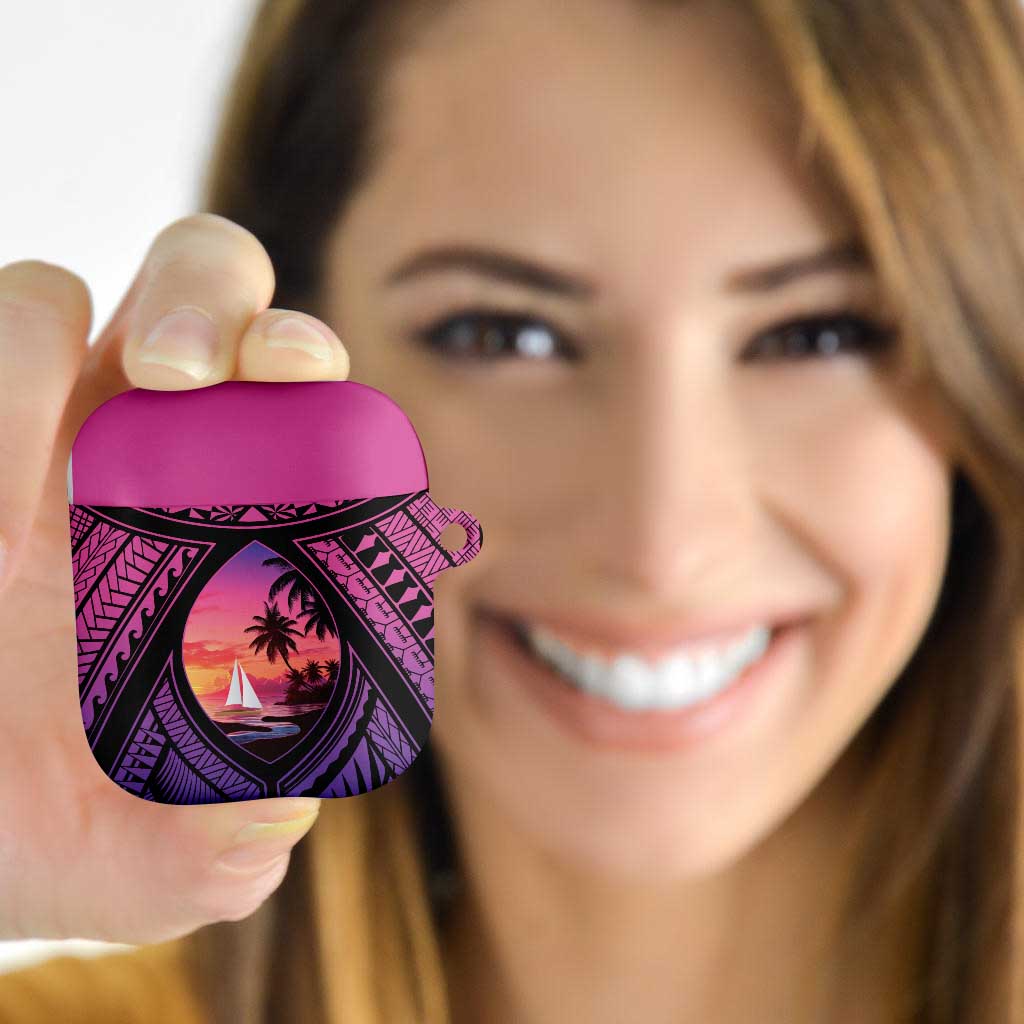 Guam Chamorro Artsy AirPods Case Guahan Sunset Beach - Polynesian Pride
