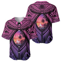 Guam Chamorro Artsy Baseball Jersey Guahan Sunset Beach