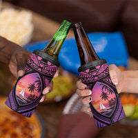 Guam Chamorro Artsy 4 in 1 Can Cooler Tumbler Guahan Sunset Beach