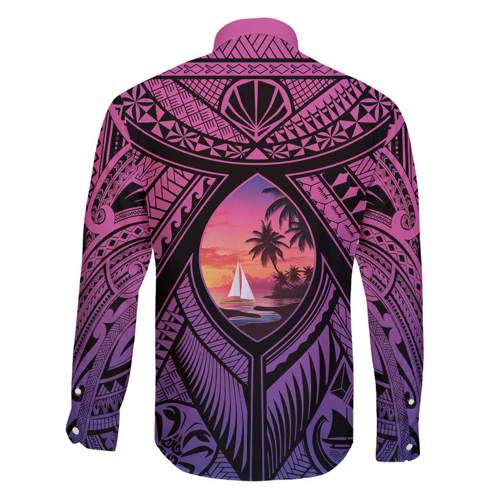 Guam Chamorro Artsy Family Matching Off Shoulder Maxi Dress and Hawaiian Shirt Guahan Sunset Beach