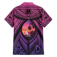 Guam Chamorro Artsy Family Matching Short Sleeve Bodycon Dress and Hawaiian Shirt Guahan Sunset Beach LT9 - Polynesian Pride