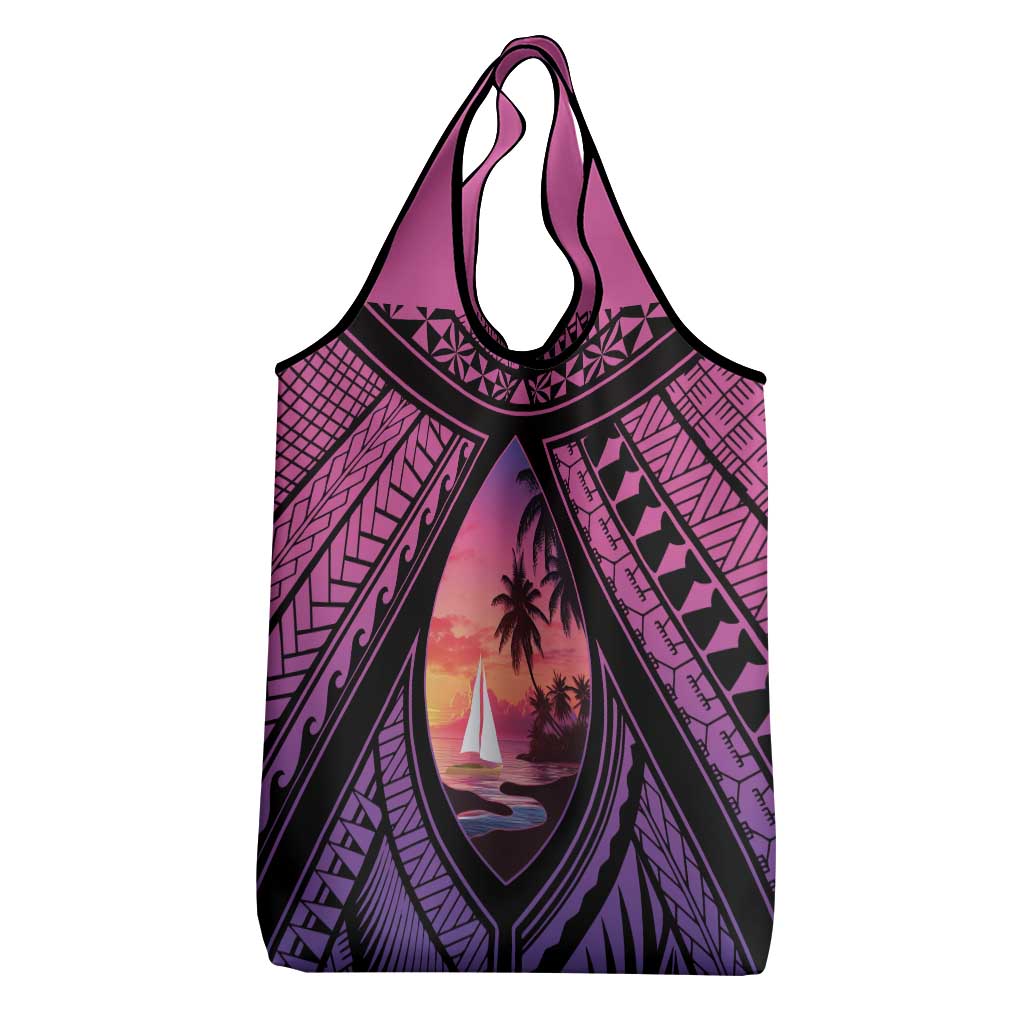 Guam Chamorro Artsy Grocery Bag Guahan Sunset Beach