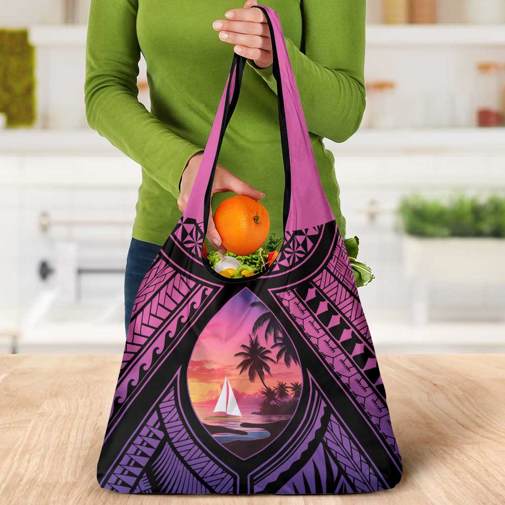 Guam Chamorro Artsy Grocery Bag Guahan Sunset Beach