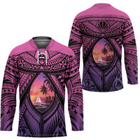 Guam Chamorro Artsy Hockey Jersey Guahan Sunset Beach - Polynesian Pride